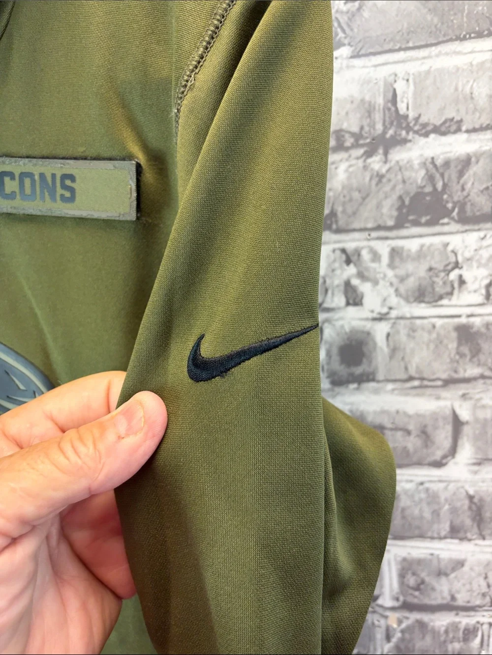 Nike Kids Olive Green Atlanta Falcons Hooded Puffer Jacket